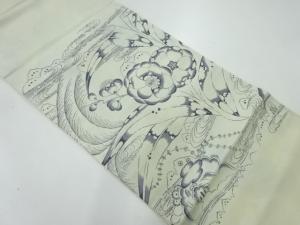 辻が花模様織出し袋帯